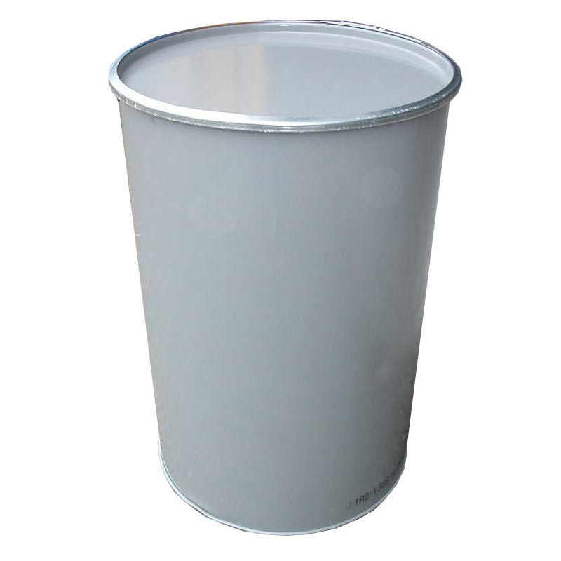 Barril metálico de apertura total, 213 l, liso, gris