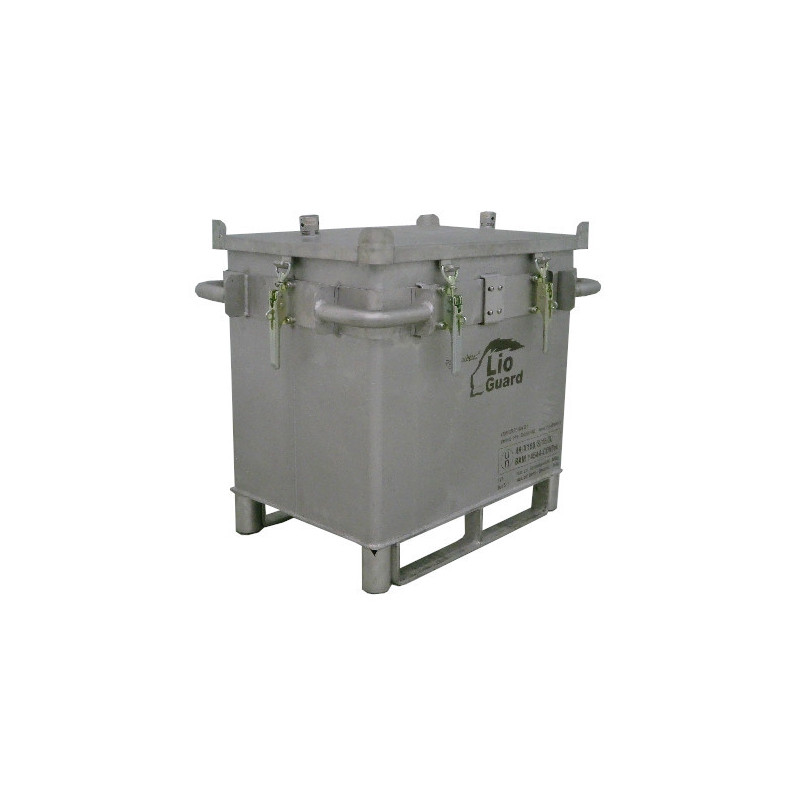 Caja de transporte de batería de litio dañada P908