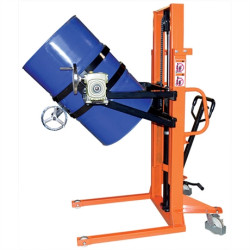 Apilador-volcador de bidones metálicos de 350 kg