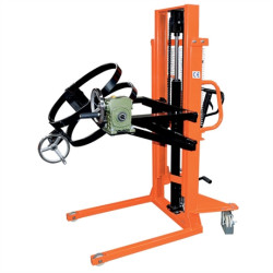 Apilador-volcador de bidones metálicos de 350 kg
